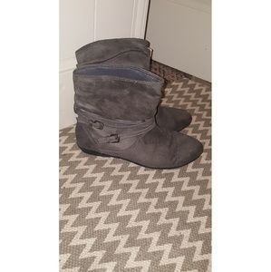 Grey suede boots